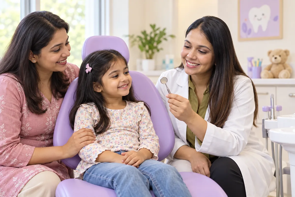 Child dental care illustration at Saket Dental Clinic