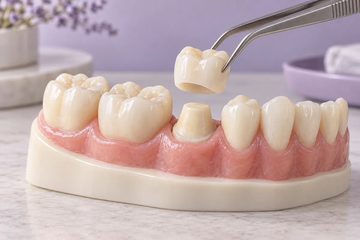 Dental crown or tooth cap illustration