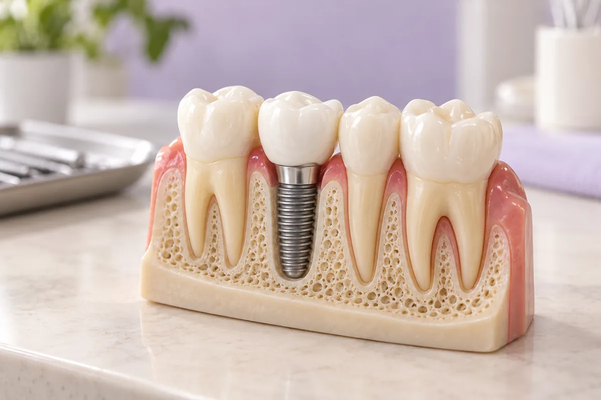 Dental implant replacing a missing tooth root